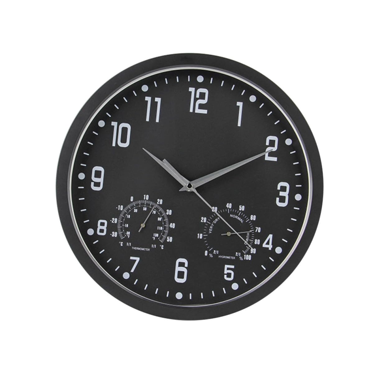 EXCEART Reloj Negro de Cuarzo de 14 Pulgadas Multifuncional de Pared