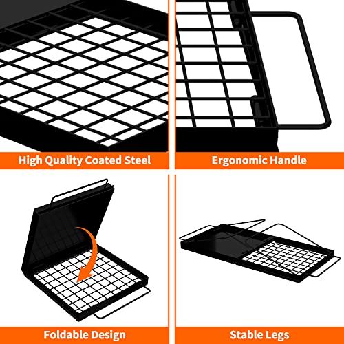 Heavy Duty 24" Folding Campfire Grill, Versatile Camp Fire Grill With Folding Grill Campfire Cooking Equipment, Camping Grill Grate And Griddle For Travel, Outdoor Cooking, Bbq And Picnic Camping #TOP2