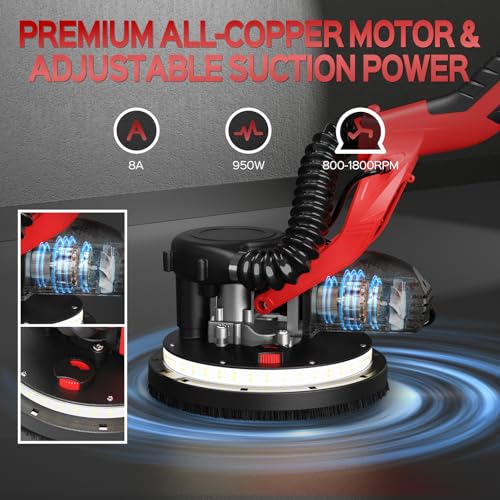 image for IMQUALI Drywall Sander, 2025 Upgraded 8-Amp Popcorn Ceiling Removal To