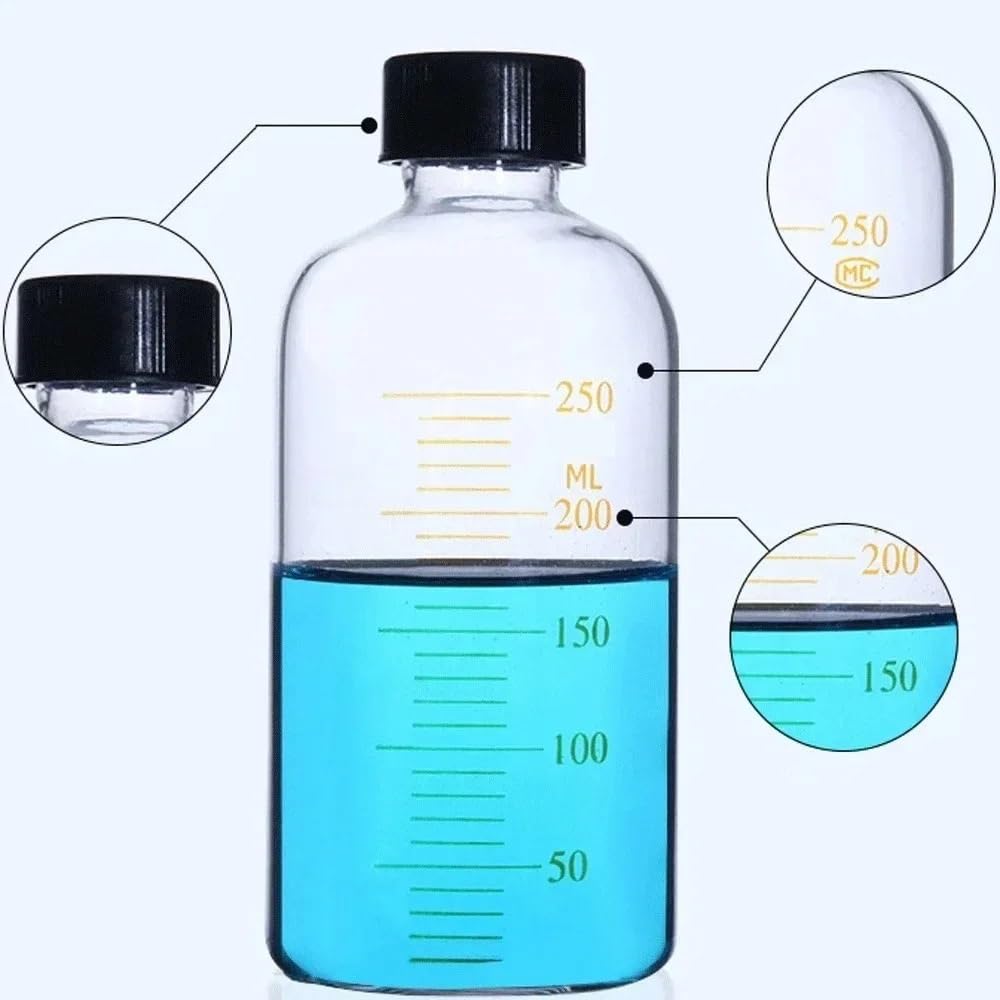 Escala de vidrio Línea Reactivo Muestra Suero Frasco Material de vidrio de laboratorio Experimento químico(200ml)