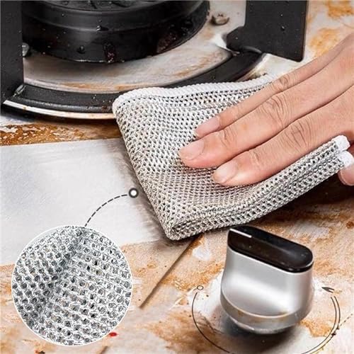 Image of AYUS Dish Washing Cloths for Kitchen Dishes, Super Claning Dish Rags, Cleaning Cloths 8x8 Inches (Non-Scratch Wire Dish Cloth, 15, Count)