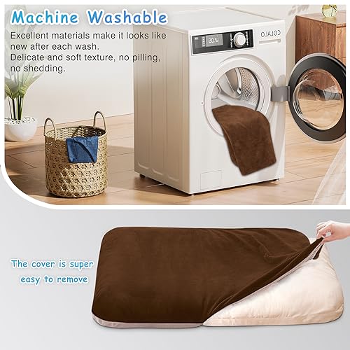 Image of Magic Dog Super Soft Extra Large Dog Bed, 47 Inches Orthopedic Foam Dog Beds for XL Dogs, Jumbo Pet Bed with Anti Slip Bottom, Dog Sleeping Mattress with Removable and Washable Cover, Dark Brown