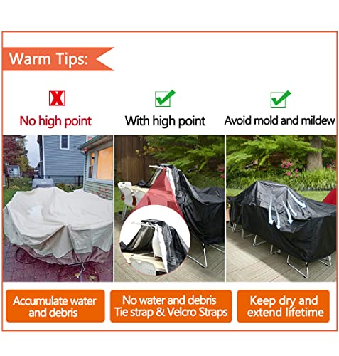 Oslimea Patio Furniture Cover Waterproof Outdoor Sectional Sofa Set Covers Heavy Duty Outdoor Rectangle Table And Chair Set Covers, Dust Proof Furniture Protective Cover Large 124" L X 63" W X 29" H #TOP6