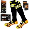 Calcetines Calefactables, Calcetines Termicos 8000mAh Recargable con App Control, 360° Calefacción Electricos Calcetines Calefactables Mujer y Hombre para Esquí(Amarillo Brillante)