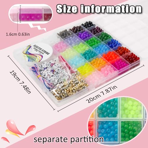 Kit perles en verre pour création de bracelets de 24 couleurs