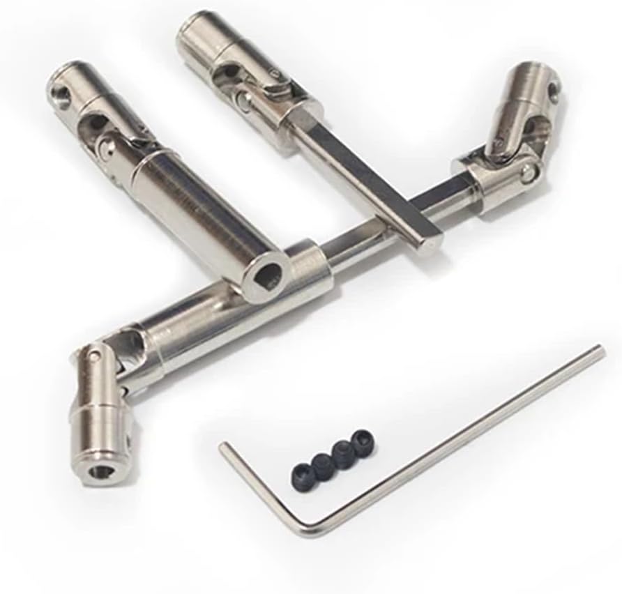 1/10 WPL C74 C-74 Warrior JA11 Steel Drive Shaft Universal Joint for RC Car Modified Metal Upgrade Parts(2Pcs Silver)