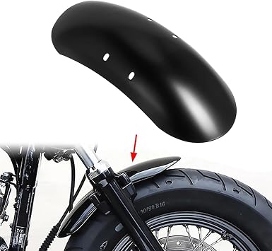 Motorcycle Metal Iron Short 13 5/8 Front Fender Mudguard Fit for Harley David-son Forty-Eight XL1200X 2010-2017 (Matte Black)
