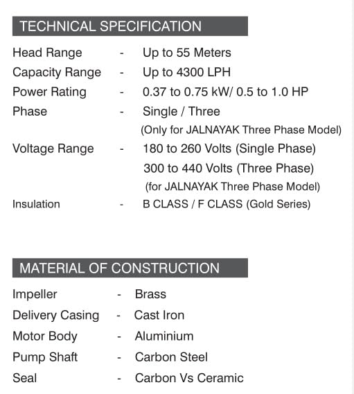 Image of kirloskar jalnayak gold 0.5 hp