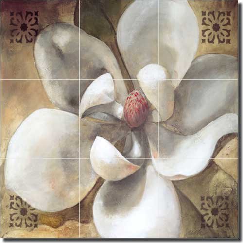 Flower Floral Ceramic Tile Mural Backsplash 18" x 18" -