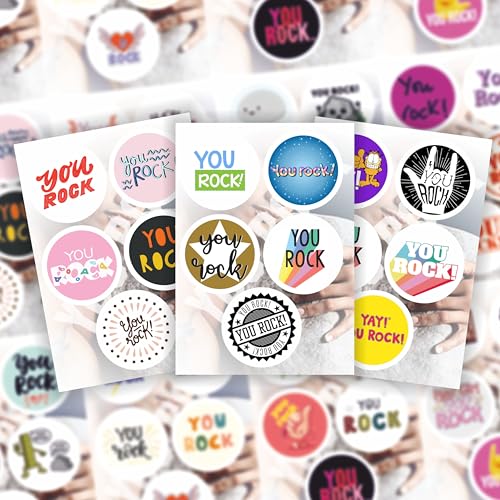 BulbaCraft You Rock Stickers - You Rock Party Supplies & Decorations, Great Job Waterproof Vinyl Decals, Motivational Stickers, Gifts for Women & Men