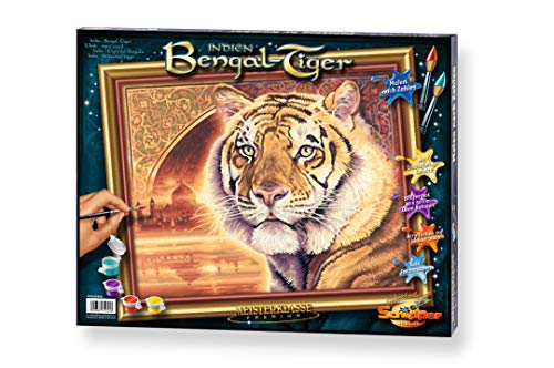 Preisvergleich Produktbild Schipper 609130454 - Malen nach Zahlen Indien Bengal Tiger - Bilder malen für Erwachsene, inklusive Pinsel und Acrylfarben, 40 x 50 cm