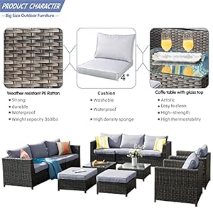 Oviospatiofurnitureset12piecesoutdoorconversationsetallweatherwickerrattansectionalsofasetswiththickcushionsfullyassembledbigsizegreywickergrey Urban Country Home Decor Ovios patio furniture set 12 pieces outdoor conversation set all weather wicker rattan sectional sofa sets with thick cushions fully assembled big size grey wicker grey urban country home decor