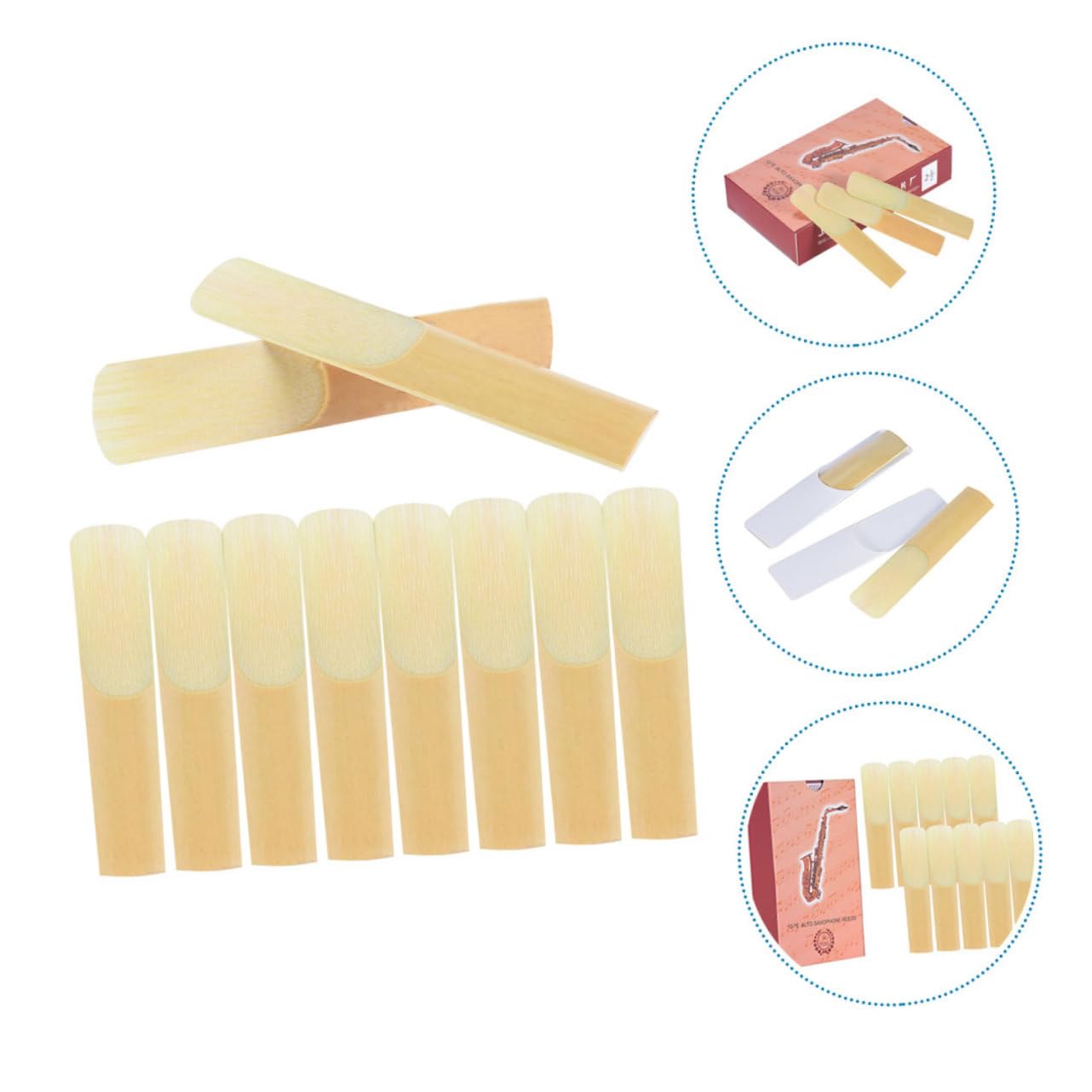BESTonZON 50piezas Cañas Para Saxofón Soprano Accesorios De Instrumento Musical Repuestos Duraderos Hechos Mano Para Principiantes y Profesionales