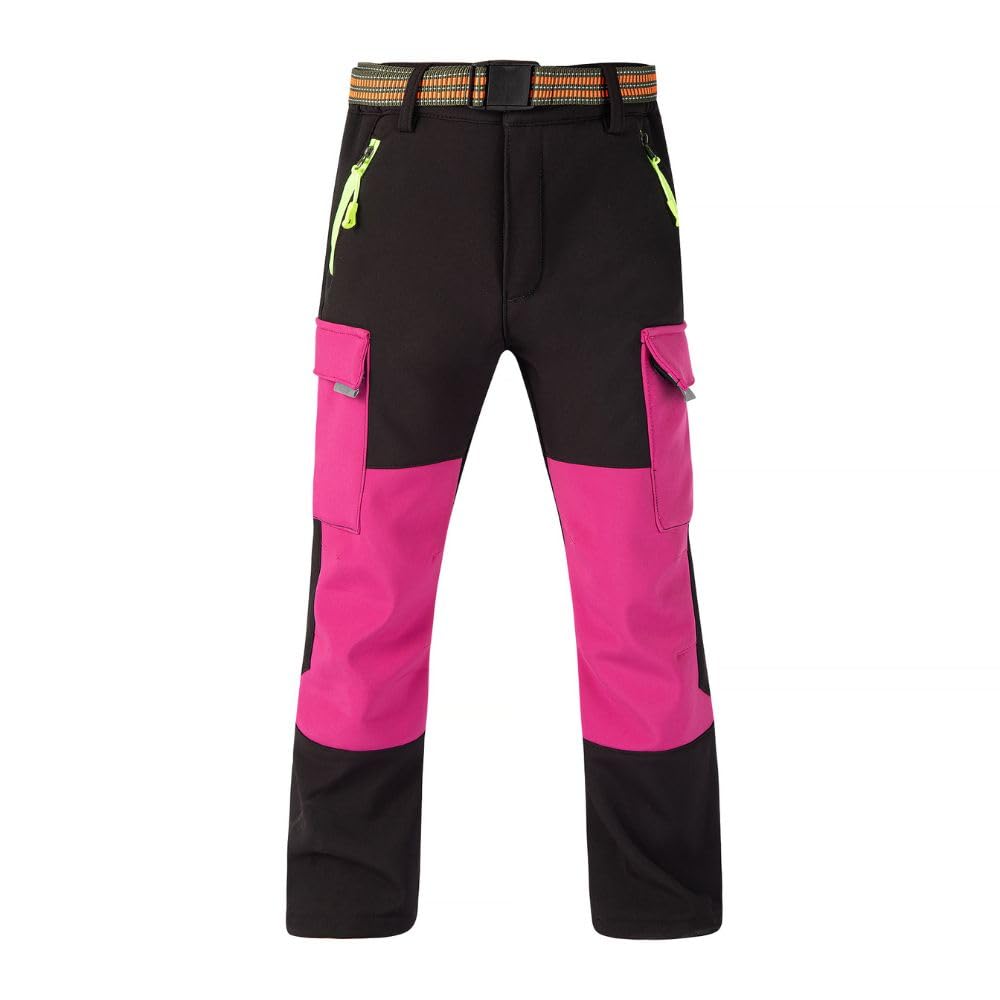 wasserdichte Thermohose für Jungen und Mädchen, Schneehose, Winter Outdoor Hose, Gefütterte Cargohose, Kinder Softshell Skihose