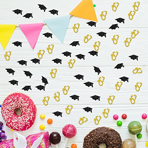 Ambishi 120Pcs Black & Gold Glitter Stethophone Confetti, Congrats Doctor Grad Sign, Nurse / Doctor Graduation Party Table Decorations, Nursing/Medical School 2023 Party Table Decoration, Class Of 2023 Graduation Party Scatters #TOP4