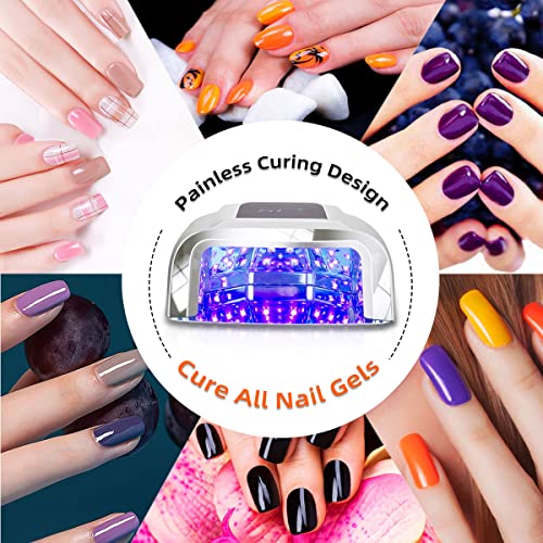 Sunydoo 96W Rechargeable Uv Led Nail Lamp,Cordless Nail Dryer With Removable Stainless Steel Bottom,Professional Curing Lamp For Fingernail And Toenail, Auto Sensor & Quick Dry Nail Machine (White) #TOP5