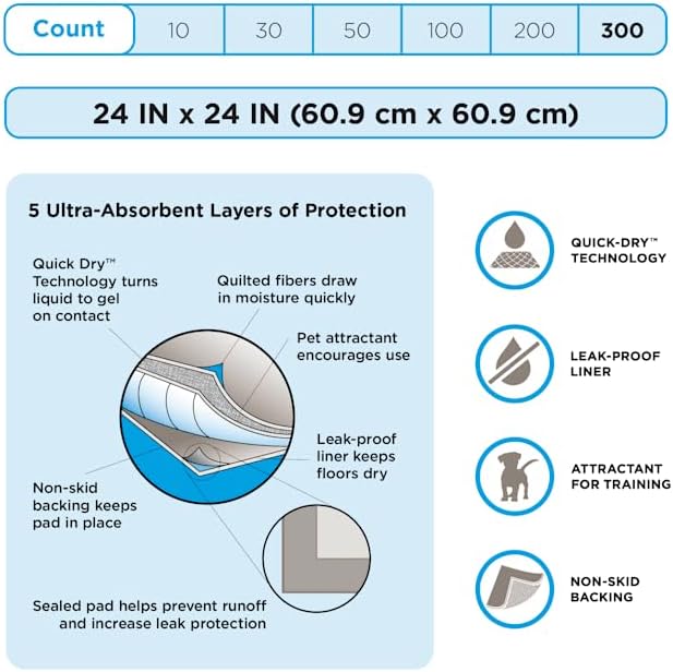 So Phresh Large Leak Guard Quilted Potty Pads, Count of 300