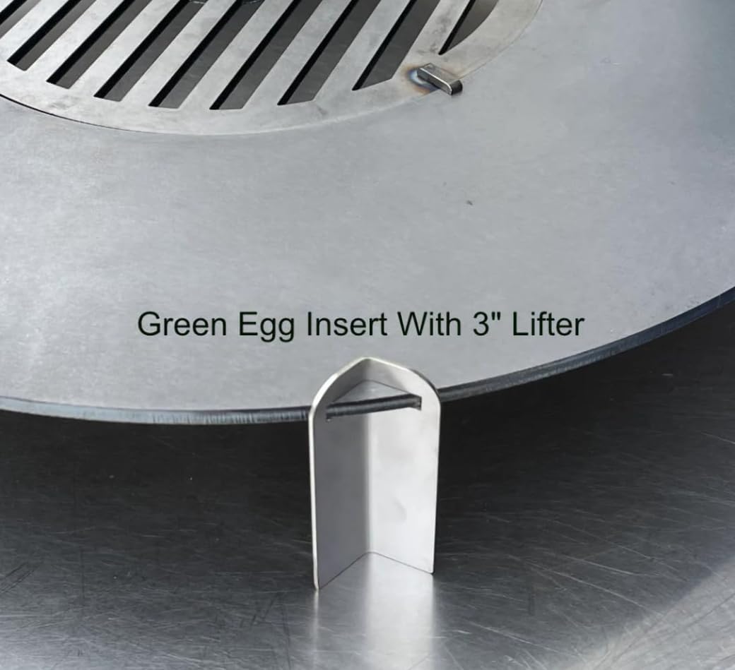 ARTEFLAME Green Egg Flat Top Griddle | Grill Grate Replacement Insert With Center Grill Grate | Accessory for Gourmet Outdoor Cooking | Includes 3 Risers (18 1/4Ø, Fits Large Big Green Egg)