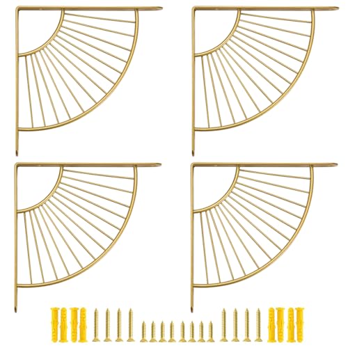 Z METNAL Decorative Brass Shelf Brackets (4 Pcs)