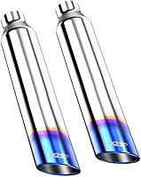 Vista 17 de MZS Punta de escape, tubo de escape universal de acero inoxidable con corte de ángulo inclinado, entrada de 2.5 pulgadas, salida de 4 pulgadas