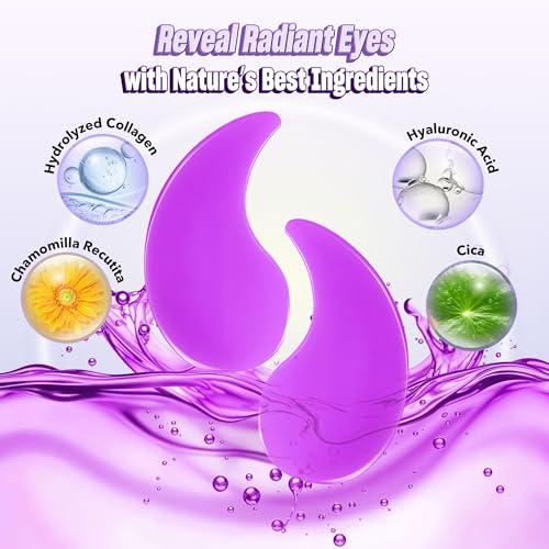 Image of NAZANO Under Eye Patches - 60 Pack Eye Masks | for Puffy Eyes, Dark Circles, Bags & Wrinkles with Collagen & Hyaluronic Acid - Eye Care Pads for Daily Skincare (Purple)