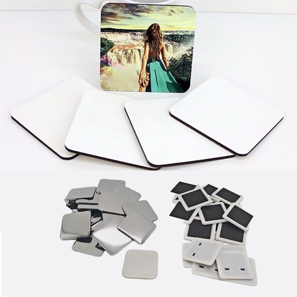 Puste kwadratowe magnesy na lodówkę do sublimacji, 50 x 50 mm, dekoracyjne magnesy do reklamy, biura, kalendarza, kuchni, 1000 sztuk