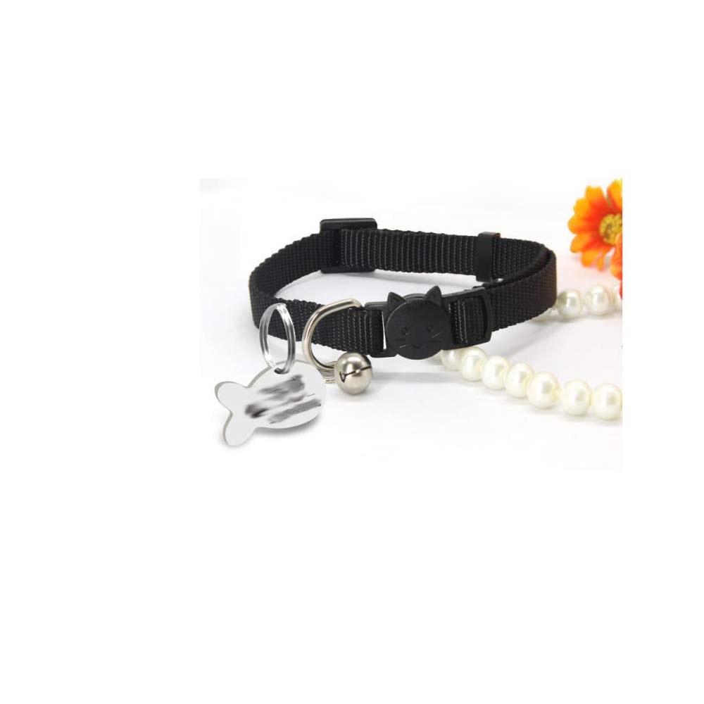 Collier pour chat et chaton noir REYG avec boucle de sécurité réglable