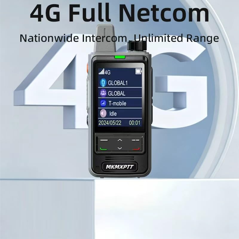 4G/5G Global HD Walkie-Talkie mit 2,4 Zoll Bildschirm 6000mAh Batterie Unbegrenzte Reichweite Typ C Laden Nationwide Intercom Individuelle Gruppe und Team Call 【SIM-Karte lebenslang kostenlos】