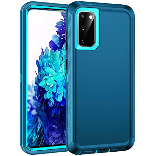 Mieziba for Galaxy S20 FE 5g Case,Shockproof Dropproof Dustproof 3-Layer Full Body Protection Rugged Heavy Duty High Impact Hard Cover Case for Galaxy S20 FE 6.5 inch,Turquoise