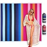 2 Pack Beach Towels,180X90cm with Bags, Extra Large Microfibre Beach Towels for Adult, Single-Sided Print, Quick Dry Sand Free, Compact Thin, for Beach, Swimming,Camping,Travel,Holiday,Gym (Bule+Pink)