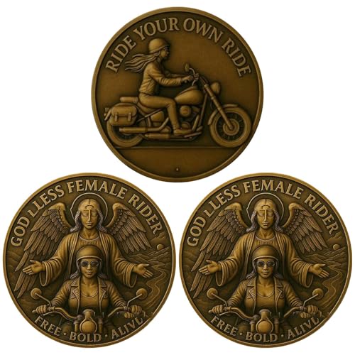Motorrad Coin - Reitsicherheit Token, Biker Challenge Keepsake | Schutz viel Glück Segen für Fahrer, sichere Reisen Amulett -Männer Frauen Motorradfahrer -Enthusiasten Langstreckenstrecke Reise