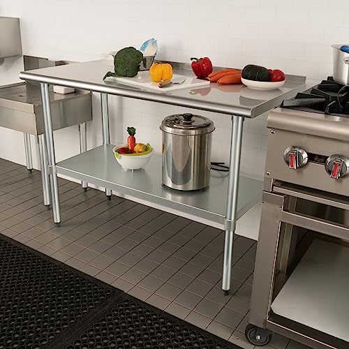 HARDURA Stainless Steel Table Prep & Work Table 24 x 60 Inches NSF Heavy Duty Commercial with Undershelf and Backsplash for Restaurant Kitchen Home and Hotel - Thumbnail 7