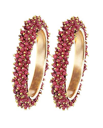 YouBella Jewellery Gold Plated Pearl Bangles for Women (YBBN_91739A) (Maroon) (B08TRPBJD7) Amazon Price History, Amazon Price Tracker