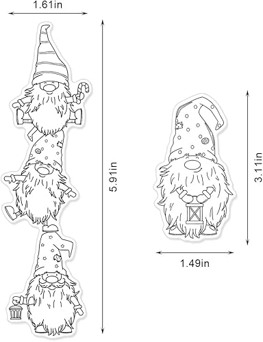Miniatura 2 de 2 sellos transparentes de Papá Noel de Navidad para hacer tarjetas, lindos gnomos enanos, copos de nieve, sellos de goma transparente para
