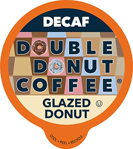 Double Donut Flavored Decaf Coffee, Decaf Glazed Donut Coffee, Decaf Coffee Pods for Keurig K Cups Machines, Hot or Iced Coffee, Single Serve Decaffeinated Coffee in Recyclable Pods, 80 Count