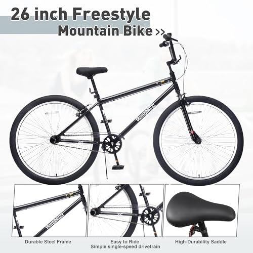 26 Inch Freestyle Bike for Teens and Adult Bikes, BMX Bike