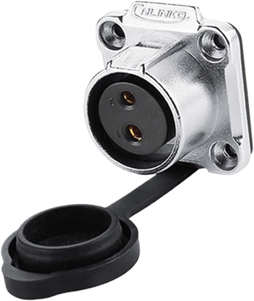 Industrial Waterproof IP68 2 Pin Automotive 20A AC DC Power Connector Outdoor Electrical Cable Wire Adapter LED Lighting(Socket1)