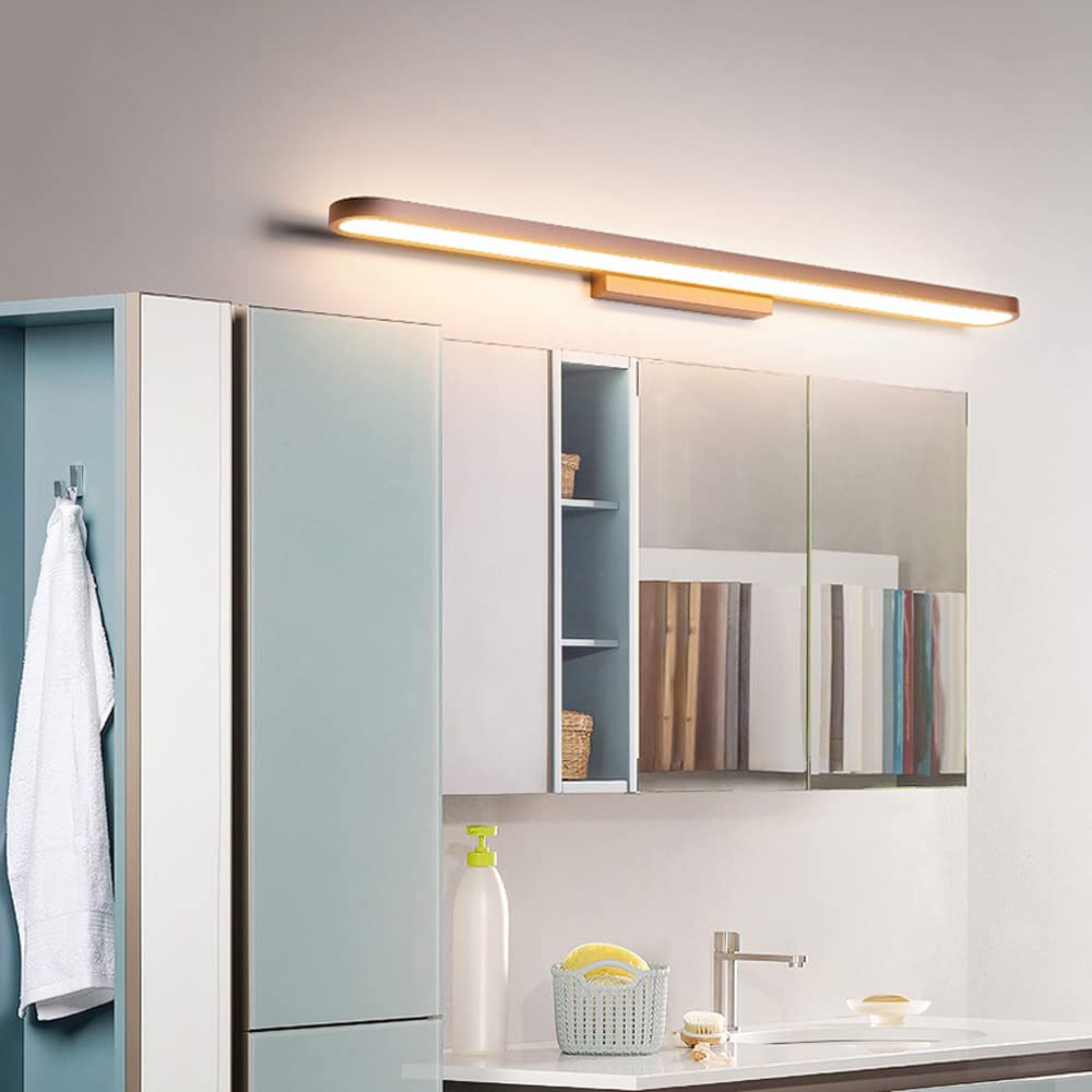 3-trybowa kolorowa nowoczesna lampa do lustra łazienkowego LED prosty pasek świetlny do lustra w łazience oprawa do makijażu, brązowe lustrzane lampy przednie, kinkiety ścienne dla