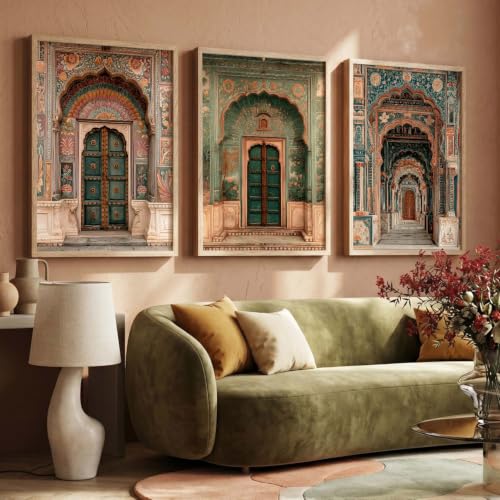 Image of kotart Traditional Indian Wall Art Painting for Living Room | Paintings Frame For Home Decoration | Framed Wall Painting for Home Room Bedroom Office Wall Decor Set of 3 (19X25 inch)