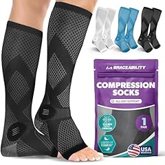 Black - Open Toe - 1 Pair