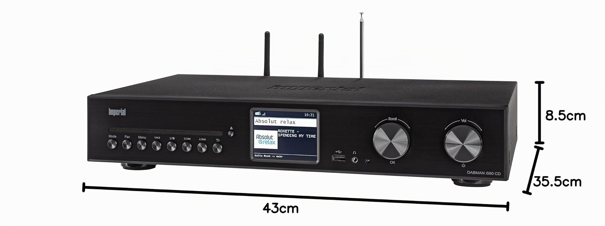 Imperial DABMAN i560 CD - Canal HiFi con Amplificador y Reproductor de CD - Radio Internet/Radio Digital (Dab+/Dab/FM/Wi-Fi/LAN, HDMI ARC, transmisión y recepción Bluetooth, Servicios de transmisión)
