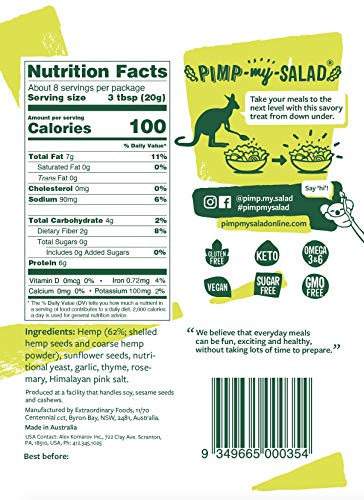 Pimp My Salad Hemp Parmesan | Vegan Cheese | Plant Based SuperFood | Diary Free Alternative | Gluten Free | Low Carb | 2 Value Packs