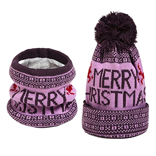 Gorro y bufanda de punto para niños que evita el frío en la cabeza y cuello
