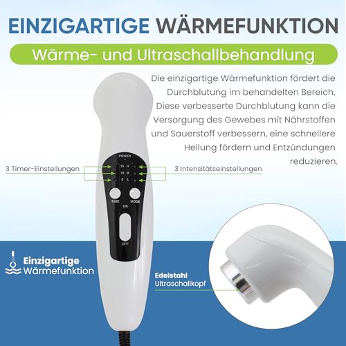 Med-Fit Pro Duo-Sonic Physiotherapiegerät mit gepulster und kontinuierlicher Leistung zur Linderung von Muskelschmerzen bei akuten und chronischen Erkrankungen. Ideal für alle Gelenkschmerzen.