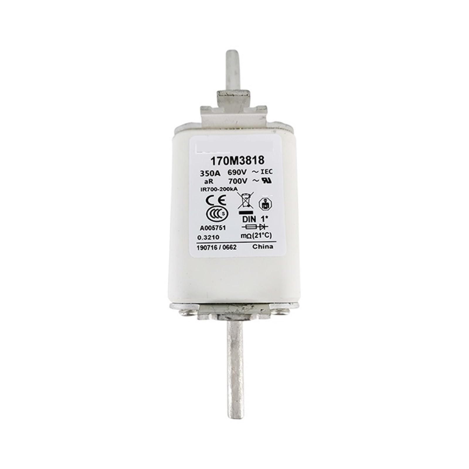 Fusible Rapide 170M3818 contre les courts-circuits de semi-conducteurs
