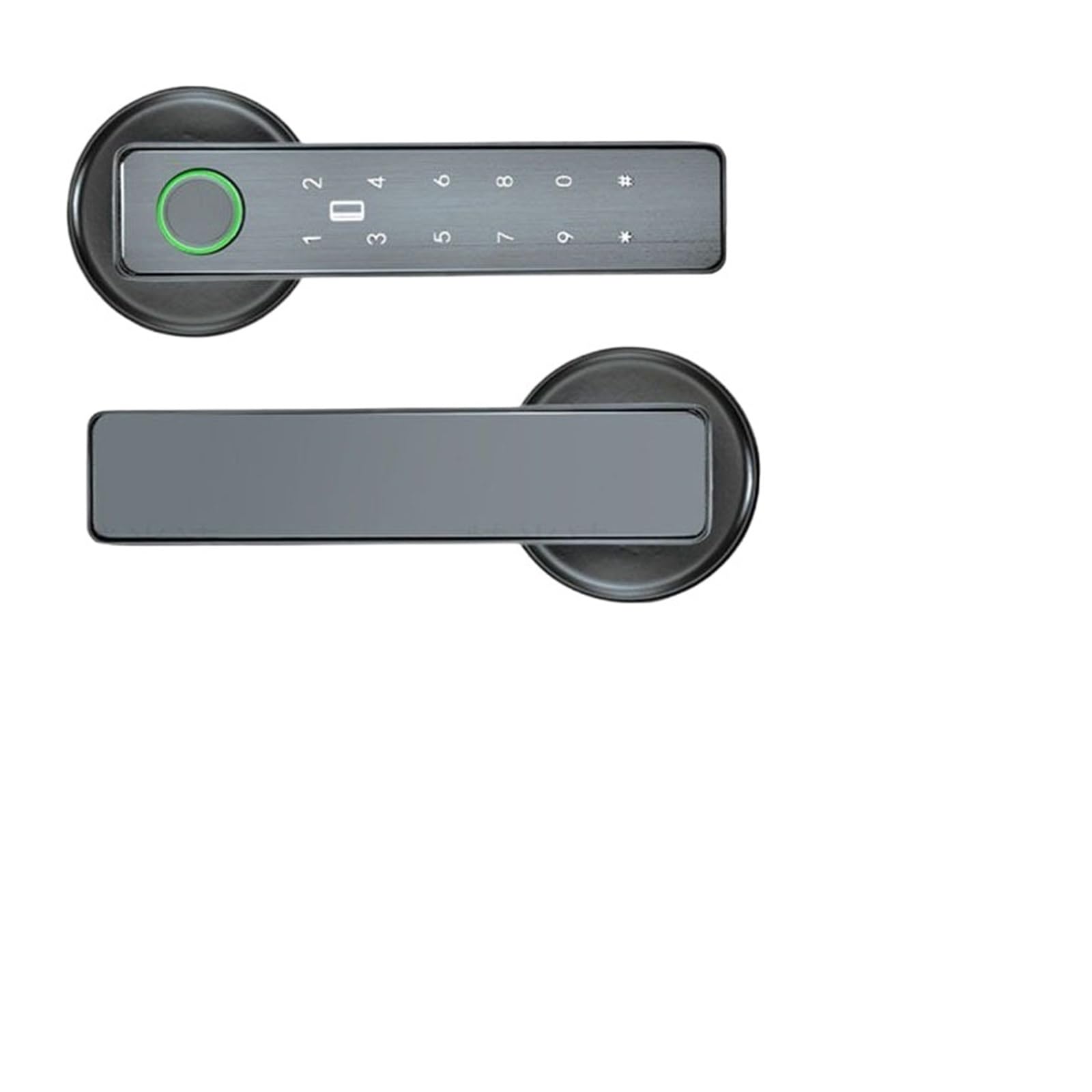 DIGNIFE Smart Door Lock, Double Row Smart Wooden Door Fingerprint Lock Bluetooth Anti Theft Password Electronic Door Lock(Silver)