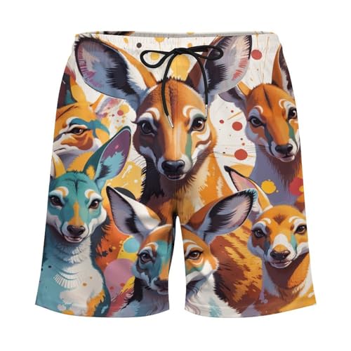 Men's Sharks Swim Trunks Hawaiian Bathing Mesh Lining Suit Swimsuits Beach Shorts with Pockets Lightweight 5