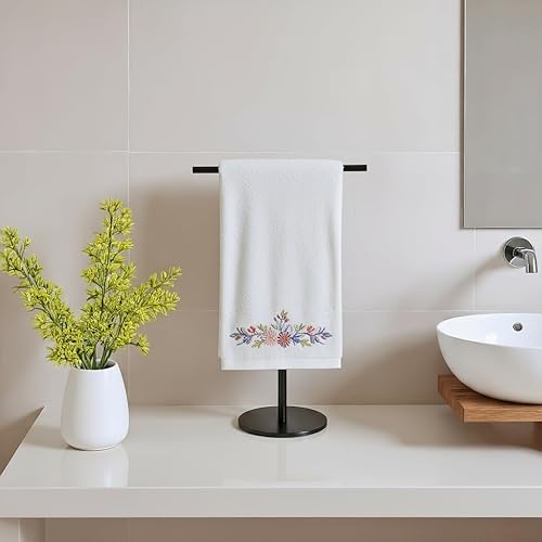 Miniatura 8 de Songtec Soporte para toallas de mano con perillas de cristal, toallero para la punta de los dedos, accesorios inoxidables, soporte para joyas,