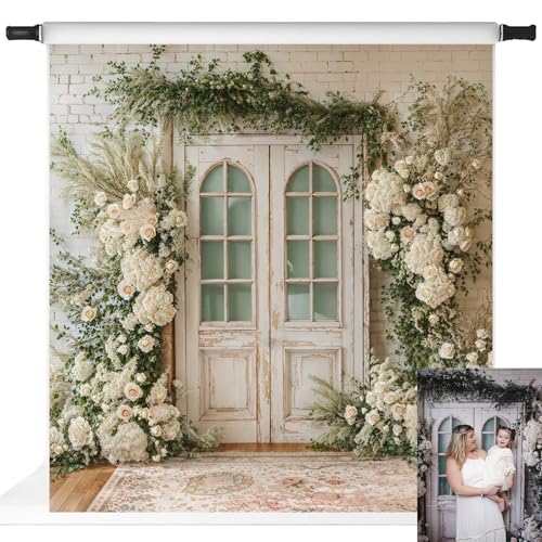 Fond de studio fleurs de printemps 3x3m Kate pour un décor de mariage rustique chic