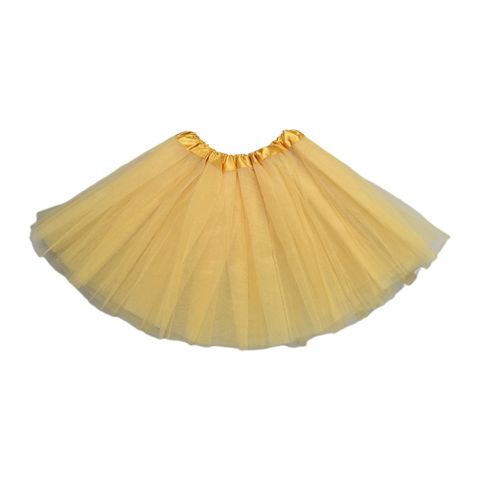 TONXX Women Adult 80s Vintage Tulle Skirt Layered Short Tutu Ballet Mesh Petticoat Gold